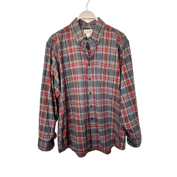 L.L. Bean Men's Plaid Flannel Button-Down‎ Shirt Long Sleeve Multicolor SZ Large - Picture 1 of 10